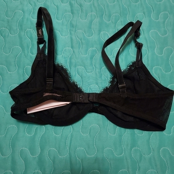 NWT Victoria secret 32B velvet lace new bra black - Picture 7 of 14